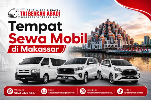 Pamflet tempat sewa mobil di Makassar CV Tri Berkah Abadi