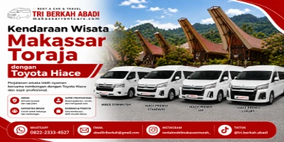 kendaraan wisata makassar toraja dengan hiace