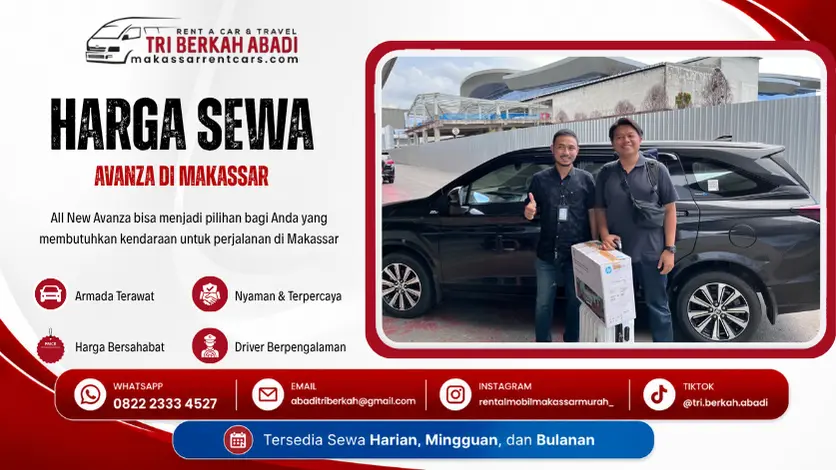 Harga Sewa Avanza Makassar dengan Driver - tri berkah abadi