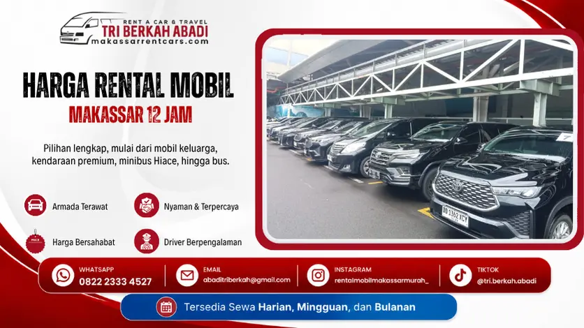 harga rental mobil makassar 12 jam - tri berkah abadi