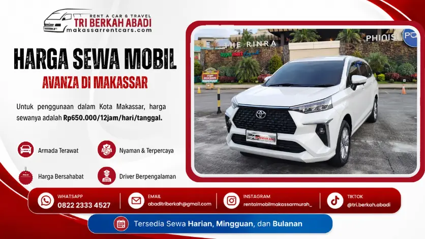 harga sewa mobil avanza di makassar - tri berkah abadi