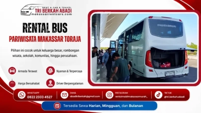 rental bus pariwisata makassar toraja