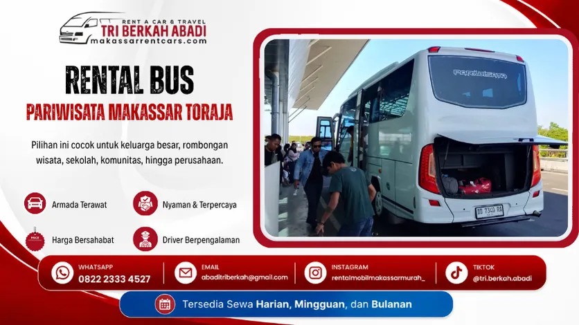 rental bus pariwisata makassar toraja