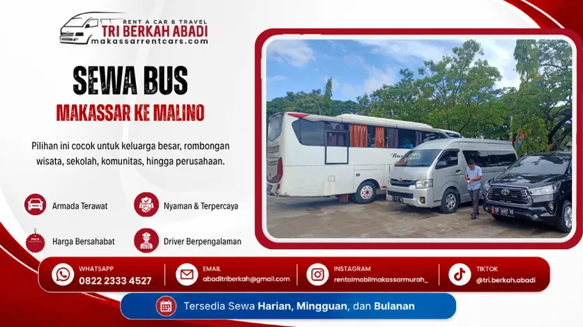 sewa bus makassar malino - tri berkah abadi