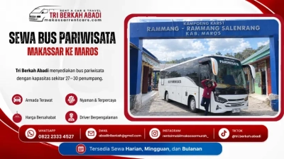 sewa bus pariwisata makassar ke maros - tri berkah abadi