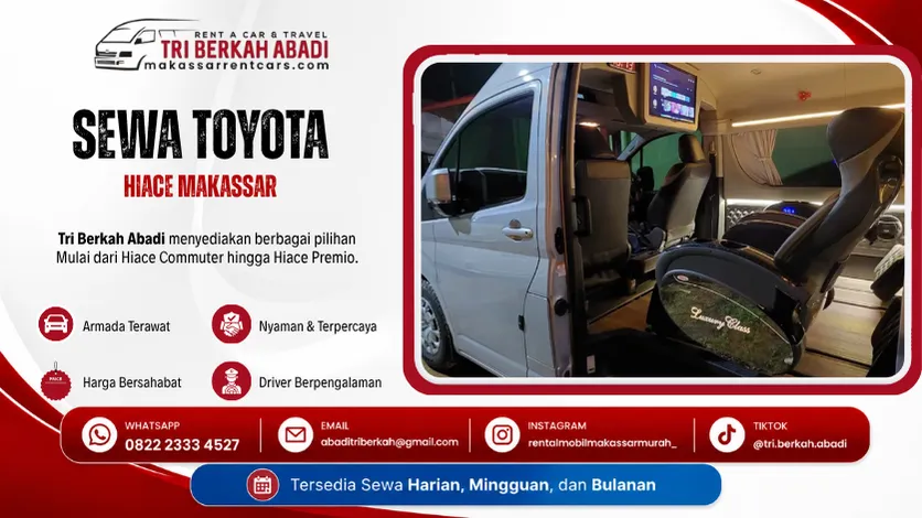 sewa toyota hiace makassar - tri berkah abadi