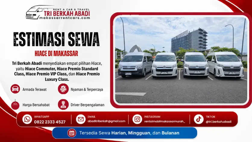 estimasi sewa hiace di makassar - tri berkah abadi