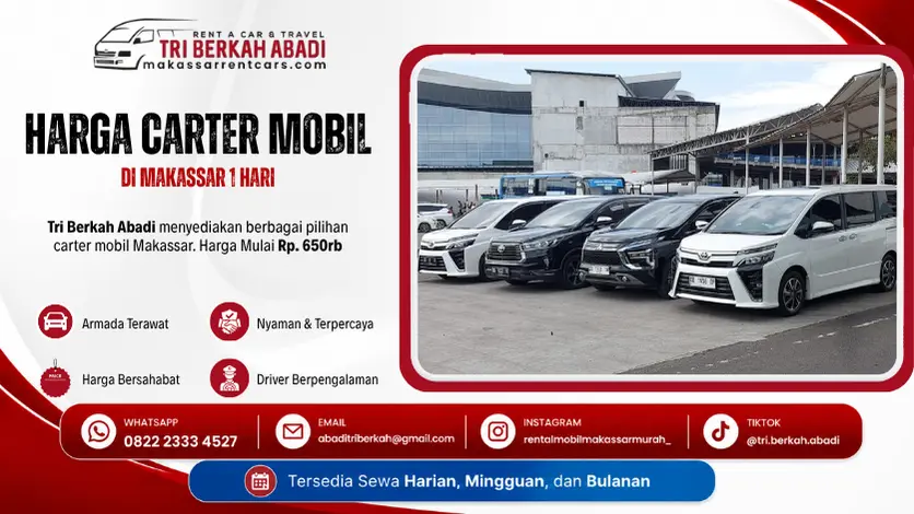 harga carter mobil 1 hari di makassar - tri berkah abadi