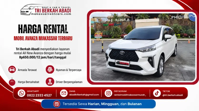 harga rental mobil avanza makassar terbaru - tri berkah abadi