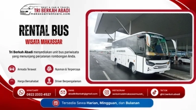 rental bus wisata makassar - tri berkah abadi