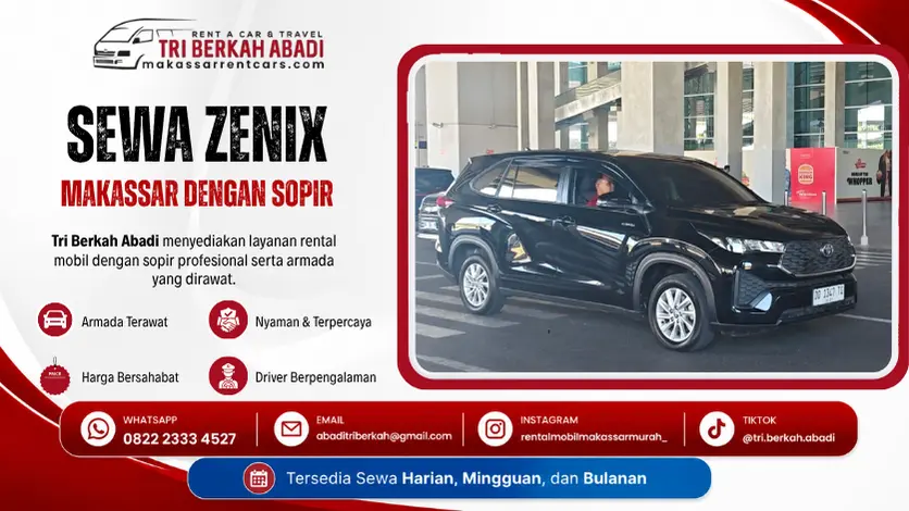 sewa Zenix Makassar dengan sopir - tri berkah abadi