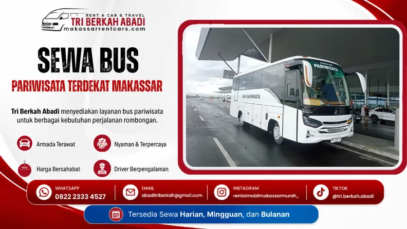 sewa bus pariwisata terdekat di makassar - tri berkah abadi