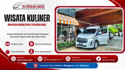 wisata kuliner makassar pakai mobil rental dari tri berkah abadi